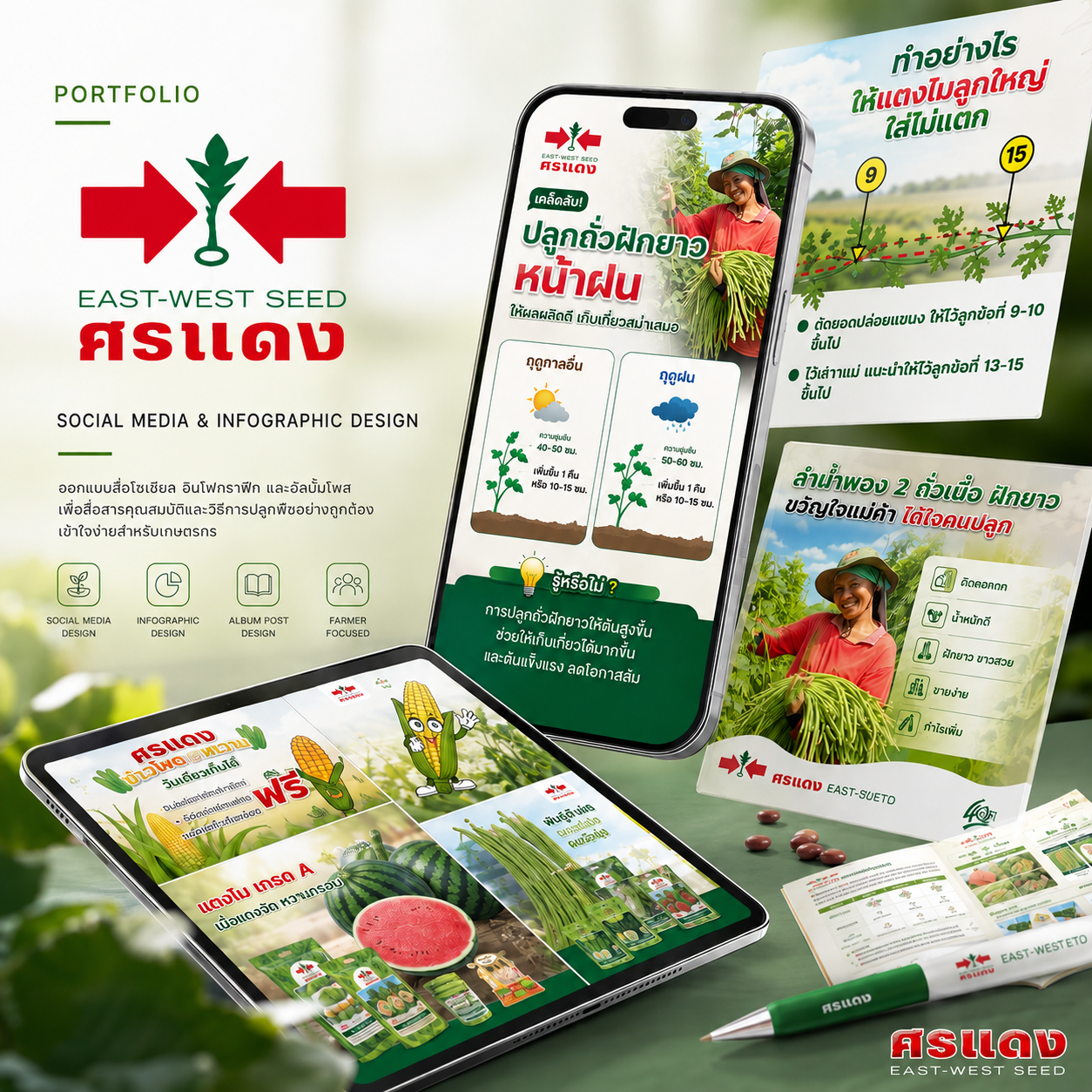 Social Media & Infographic Design for ศรแดง