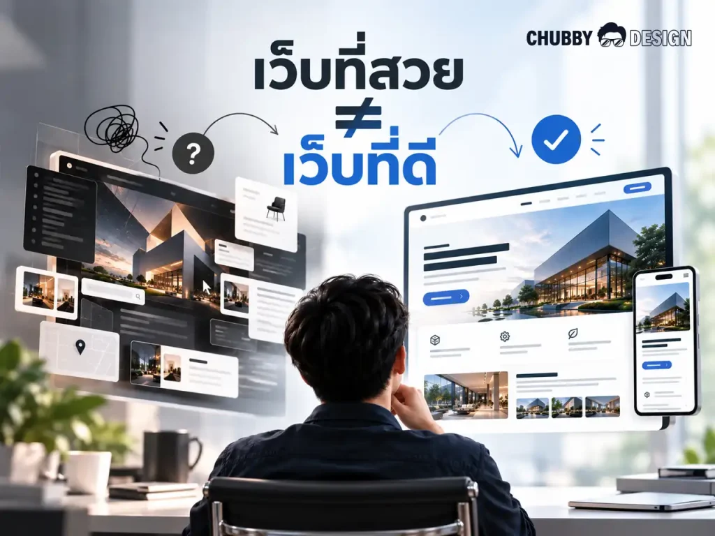 เว็บไซต์สวยแต่ใช้งานยากเปรียบเทียบกับเว็บไซต์ที่ออกแบบ UX/UI อย่างมีประสิทธิภาพ