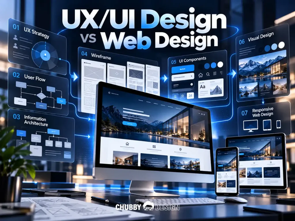เปรียบเทียบ UX/UI Design vs Web Design ในกระบวนการออกแบบเว็บไซต์